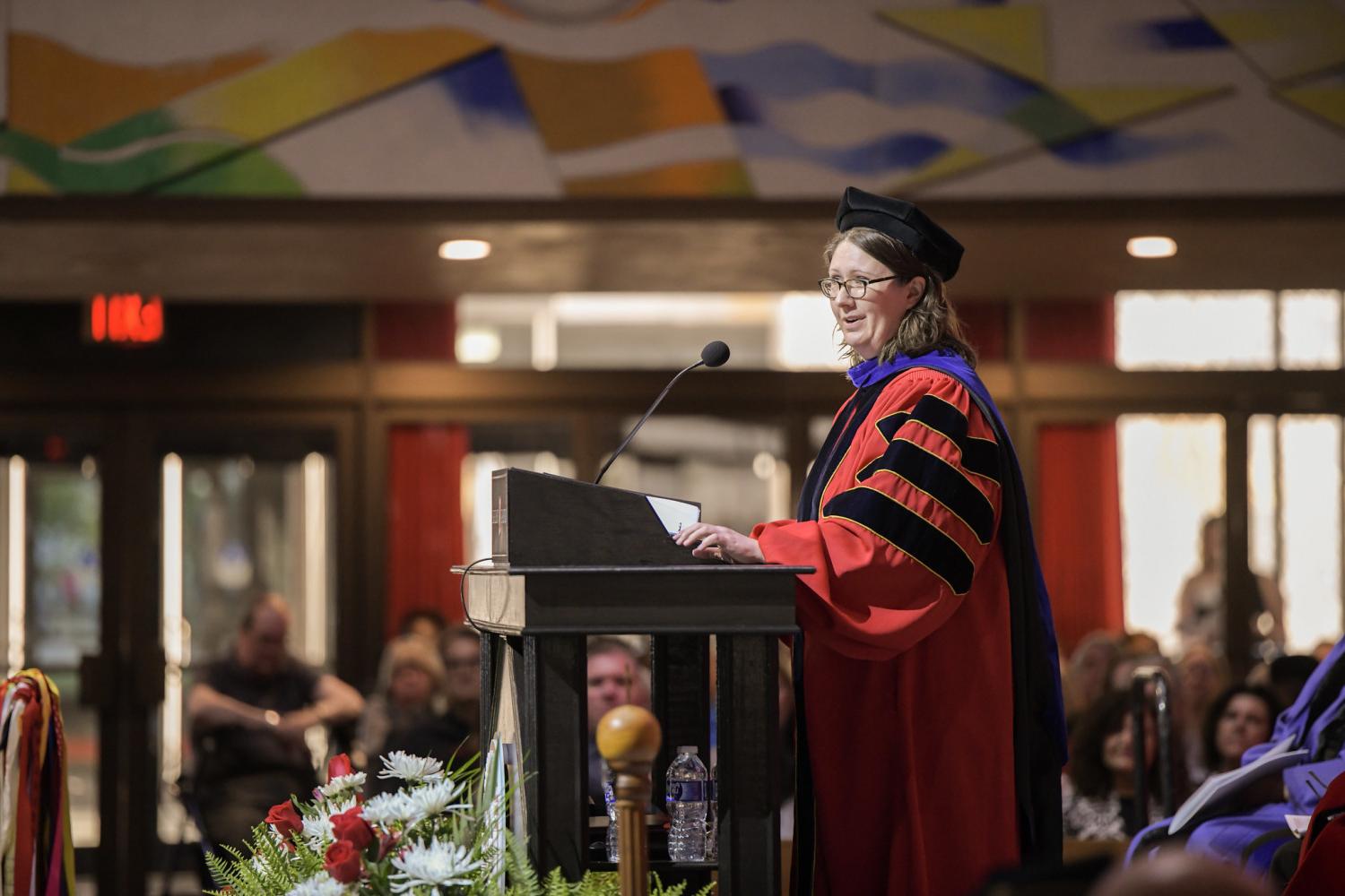 Professor Nina Weisling (教育) was selected by the Class of 2023 to be the faculty speaker at the 2023 Commencement Ceremony.